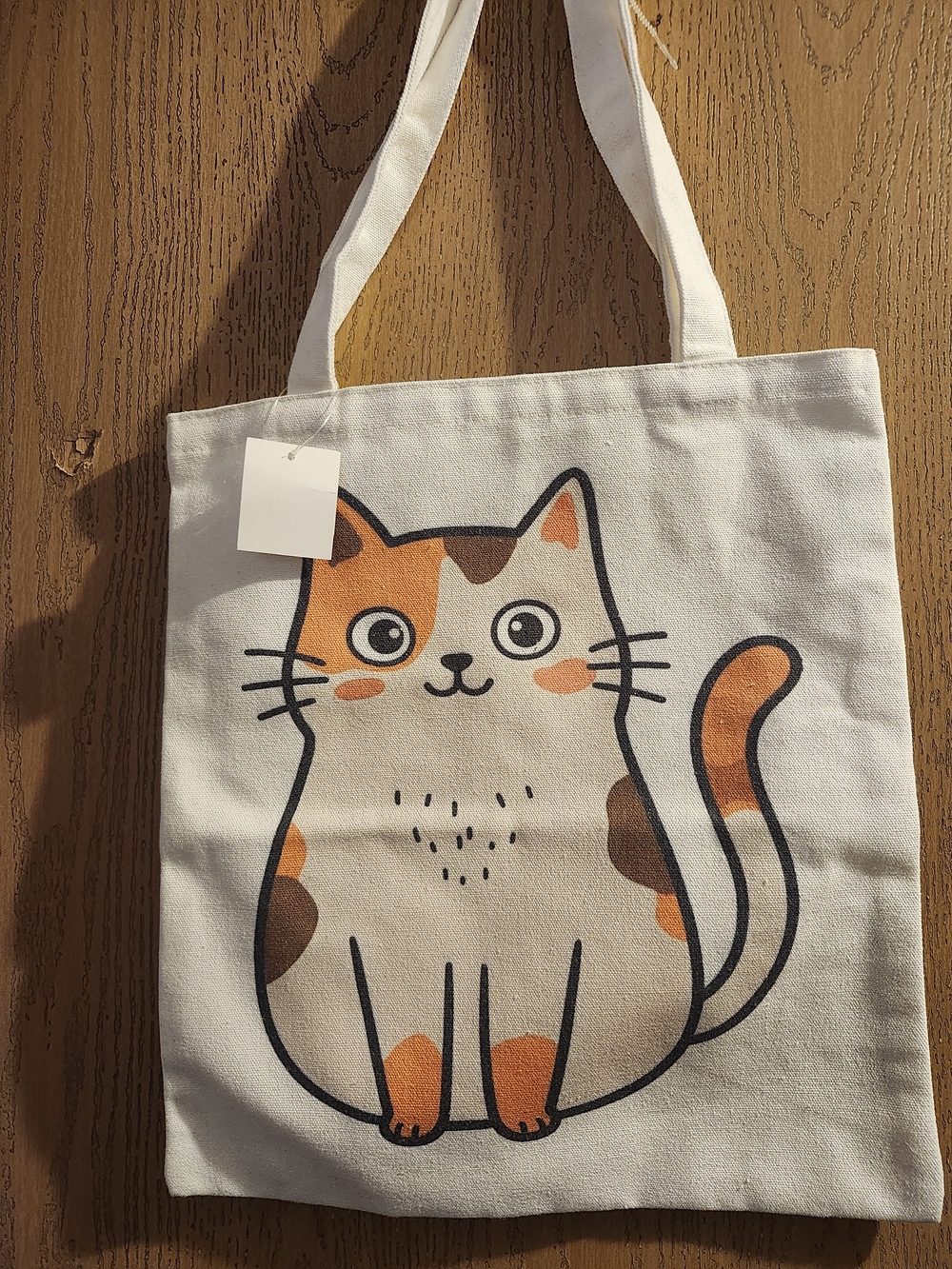 Cat Print Canvas Tote